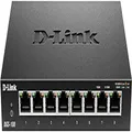 D-Link Ethernet Switch, 8 Port Gigabit Unmanaged Metal Fanless Desktop or Wall Mount Design (DGS-108), Black