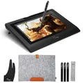 Parblo 10.1 Inches Coast10 Graphics Drawing Tablet LCD Monitor with Cordless Battery-Free Pen, Wool Liner Bag