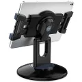 AboveTEK Retail Kiosk iPad Stand, 360° Rotating Commercial POS Tablet Stand, Fits 6"-13" (Diagonal) iPad Mini Pro-Business Swivel Tablet Holder, for Store Office Reception Kitchen Desktop (Black)