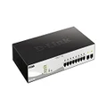 D-Link PoE+ Switch, 8 10 Port Smart Managed Layer 2+ Gigabit Ethernet with 2 Gigabit SFP Ports and 130W PoE Budget (DGS-1210-10MP)