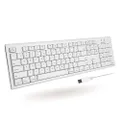 Macally Full-Size USB Wired Keyboard for Mac Mini/Pro, iMac Desktop Computer, MacBook Pro/Air Desktop w/ 16 Compatible Apple Keyboard with Numeric Keypad, Rubber Domed Keycaps - Spill Proof