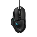 Logitech G502 Hero High Performance Wired Gaming Mouse, Hero 16K Sensor, 16,000 DPI, RGB, Adjustable Weights, 11 Programmable Buttons, On-Board Memory, PC/Mac - Black (German Packaging)