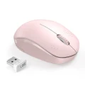 seenda Wireless Mouse, 2.4G Noiseless Mouse with USB Receiver Portable Computer Mice for PC, Tablet, Laptop, Notebook with Windows System - Pink