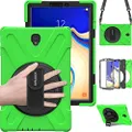 Samsung Galaxy Tab S4 Tablet Case with Rotating Handle and Shoulder Strap, BRAECN Shock-Absorption Full Body Protection Rugged Cover Case for Samsung Tab S4 10.5 Inch 2018 Model T837/T835/T830 (Green)