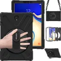 Galaxy Tab S4 10.5" Case, BRAECN Heavy Duty Shock-Proof Case with 360 Degree Kickstand/Hand Strap and Carrying Shoulder Strap for Samsung Galaxy Tab S4 10.5 inch 2018 Tablet SM-T830/T835/T837 (Black)