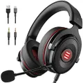 EKSA E900 USB Gaming Headset - PS4 Headset with Detachable Noise Cancelling Microphone, 7.1 Surround Sound, 50MM Driver - Gaming Headphones for PC, PS4/PS5, Xbox One, Switch, Computer, Laptop