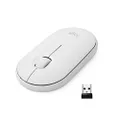 Logitech Pebble Wireless Mouse with Bluetooth or 2.4 GHz Receiver, Silent, Slim Computer Mouse with Quiet Clicks, for Laptop/Notebook/iPad/PC/Mac/Chromebook - Off White