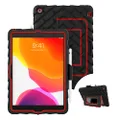 Gumdrop Hideaway Case Designed for The Apple iPad 10.2 7th and 8th Gen (2020) Tablet Commercial, Business and Office Essentials - Rugged, Shock Absorbing, Extreme Drop Protection (Black/Red)