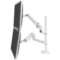 Ergotron – LX Vertical Stacking Dual Monitor Arm, VESA Desk Mount – for 2 Monitors Up to 40 Inches, 7 to 22 lbs Each – Tall Pole, White