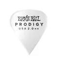 Ernie Ball Prodigy Guitar Picks, Sharp, White 2.0mm, 6-pack (P09341)