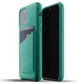 Mujjo Full Leather Wallet Case for iPhone 11 Pro - Premium Genuine Leather, Natural Aging Effect | Pocket for 2-3 Cards, Wireless Charging (Green)