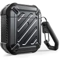 SUPCASE Unicorn Beetle Pro Series Case Designed for Airpods 1 & 2, Full-Body Rugged Protective Case with Carabiner for Apple Airpods 1st & 2nd (Black)