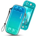 tomtoc Slim Carry Case for Nintendo Switch Lite, Protective Portable Carrying Cases with [Original Patent], Travel Storage Hard Shell with 8 Game Cartridges and Military Level Protection