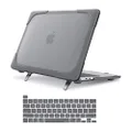 MOSISO Compatible with MacBook Pro 13 inch Case M2 2023 2022 2021 2020 M1 A2238 A2289 A2251 with Touch Bar, Heavy Duty Plastic Hard Shell Case with Fold Kickstand & Matching Color Keyboard Cover, Gray