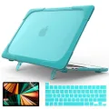 Mektron MacBook Pro 13 Case A2289 A2251 2020 Release, Heavy Duty Slim Hard Shell Dual Layer Protective Cover with Fold Kickstand for Apple MacBook Pro 13 inch Touch Bar & Touch ID, Sky Blue