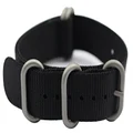 ArtStyle Watch Band with 1.5mm Thickness Quality Nylon Strap and Heavy Duty Brushed Buckle (Black, 22mm)