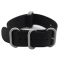 ArtStyle Watch Band with 1.5mm Thickness Quality Nylon Strap and Heavy Duty Brushed Buckle, Black, 22mm, Simple