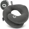 BCOZZY Chin Supporting Travel Pillow- Unique Patented Design Offers 3 Ergonomic Ways to Support The Head, Neck, and Chin When Traveling and at Home. Fully Washable. Large, Gray
