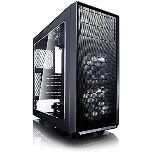 Fractal Design Focus G - Mid Tower Computer Case - ATX - High Airflow - 2X Fractal Design Silent LL Series 120mm White LED Fans Included - USB 3.0 - Window Side Panel - Black
