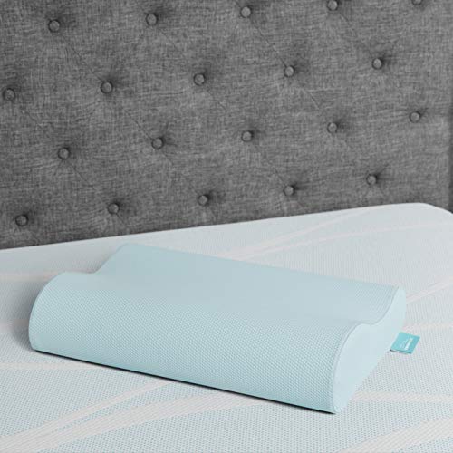 TEMPUR-PEDIC Cloud + Cooling Neck Pillow, Medium, Blue