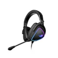 ASUS ROG Delta S Lightweight USB-C gaming headset with AI noise-canceling mic, MQA rendering technology, Hi-Res ESS 9281 QUAD DAC, RGB lighting, compatible with PC, Nintendo Switch , Black