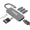 Plugable USB-C Hub 7-in-1, Compatible with Mac, Windows, Chromebook, USB4, Thunderbolt 4, and More (4K HDMI, 3 USB 3.0, SD & microSD Card Reader, 87W Charging)