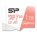 Silicon Power Superior 1TB Micro SDXC Card with Adapter 100MB/s Read & 80MB/s Write U3, C10, A1, V30, 4K/HD High Speed Memory Card with Adapter