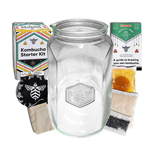 Craft a Brew Home Brewing Starter Kit – Kombucha Tea Starter Kit – Home Kombucha Kit – Fermentation Starter with Kombucha SCOBY – 1 Gallon
