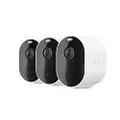 Arlo Pro 4 Spotlight Camera - 3 Pack - Wireless Security, 2K Video & HDR, Color Night Vision, 2 Way Audio, Wire-Free, Direct to WiFi No Hub Needed, White - VMC4350P