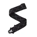 D'Addario Accessories Auto Lock Guitar Strap - Acoustic & Electric Guitar Accessories - Easy to Use Auto Locking Guitar Straps - Uses Existing Guitar Strap Buttons - Padded - Black Diamond