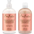 Shea Moisture Coconut & Hibiscus Curl & Shine Shampoo and Conditioner Set W/silk Protein and Neem Oil 13 Oz Bottles