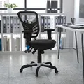 Flash Furniture Mid-Back Black Mesh Multifunction Executive Swivel Chair with Adjustable Arms