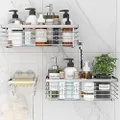 ODesign Shower Caddy Basket with Hooks Soap Dish Holder Shelf for Shampoo Conditioner Bathroom Kitchen Storage Organizer SUS304 Stainless Steel Adhesive No Drilling - 3 Pack