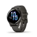 Garmin Venu 2S Smartwatch with AMOLED Touchscreen, 40/45mm, Slate/Graphite