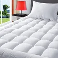 TEXARTIST Queen Mattress Pad Cover Cooling Mattress Topper 400 TC Cotton Pillow Top Mattress Cover Quilted Fitted Mattress Protector with 8-21 Inch Deep Pocket