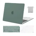 MOSISO Compatible with MacBook Air 13 inch Case 2022, 2021-2018 Release A2337 M1 A2179 A1932 Retina Display Touch ID, Plastic Hard Shell&Keyboard Cover&Screen Protector&Storage Bag, Midnight Green