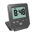 (Black) - Digital Travel Alarm Clock - No Bells, No Whistles, Simple Basic Operation, Loud Alarm, Snooze, Small and Light, ON/OFF Switch, 2 AAA Battery Powered, Black