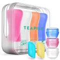 Teapile 4 Pack Travel Bottles, TSA Approved Containers, 3oz Leak Proof Accessories Toiletries,Travel Shampoo & Conditioner Bottles,Perfect for Business or Personal Travel, Outdoors 9 Pcs, Multicolor