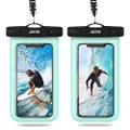 JOTO Waterproof Phone Pouch IPX8 Universal Waterproof Case Dry Bag Phone Protector for iPhone 15 14 13 12 11 Pro Max Plus XS XR X 8 Galaxy S23 S22 S21 S20 Pixel Up to 7" -2 Pack, Green