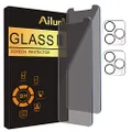 Ailun 2 Pack Privacy Screen Protector for iPhone 11 Pro Max [6.5 inch] + 2 Pack Camera Lens Protector Anti Spy Private Tempered Glass Film,[9H Hardness] - HD[Black]