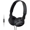 Sony MDR-ZX110AP On-ear headphones Corded Foldable Headset, Black