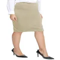Urban CoCo Women's Elastic Waist Stretch Bodycon Midi Pencil Skirt (XL, Camel)