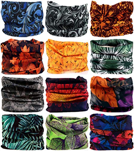 VANCROWN Headwear Head Wrap Sport Headband Sweatband 220 Patterns 12 in 1 Magic Scarf 12PCS & 6PCS 12 in 1 (12PCS.Vigor)