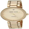Anne Klein Women's AK/1362CHGB Diamond-Accented Gold-Tone Bracelet Watch