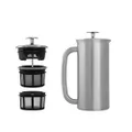 ESPRO - P7 French Press - Double Walled Stainless Steel Insulated Coffee and Tea Maker with Micro-Filter, Keep Drinks Hot for Hours (Brushed Stainless Steel, 18 Ounce)