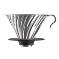 Hario V60 Metal Coffee Dripper, Size 02, Silver