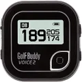 GOLFBUDDY Voice 2S+ Talking GPS Rangefinder, Clip on Hat Golf Navigation, Slope Mode on/Off, 18 Hours Battery Life, Shot Distance Measurement, Preloaded with 40,000 Courses Worldwide (Black)