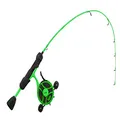 13 FISHING - Radioactive Pickle Ice Combo - 27" L (Light) - FF Ghost + Tickle Stick (Locking Reel Seat - Left Hand Retrieve - RP2-27L-LH