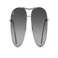 Maui Jim Men's and Women's Cliff House Polarized Aviator Sunglasses, Silver/Neutral Grey Polarized, Medium
