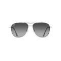 Maui Jim Cliff House Aviator Sunglasses, Silver/Neutral Grey Polarized, Medium